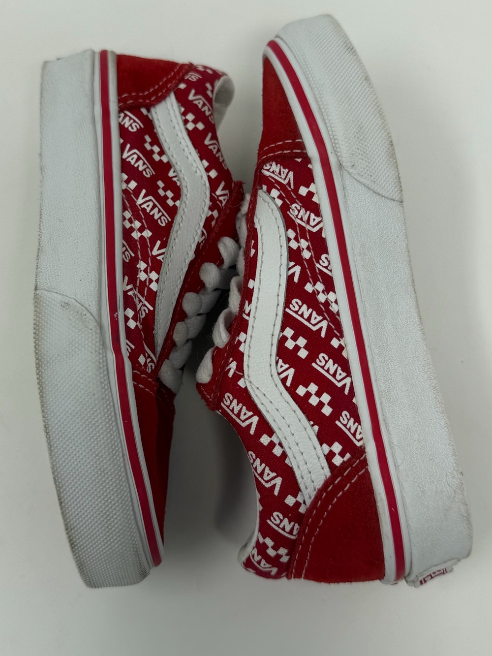 Kids Vans Red Low-Top Skate Sneakers Sz. 11 - Picture 7 of 10